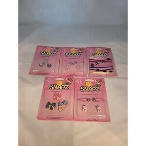 Lot Of 5 New SNAPZ  Vintage Swappable Snap in Hair Accessories Vintage Tom Jerry